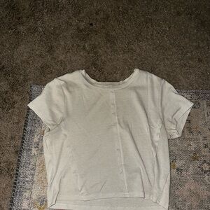 Casual Cream Short Sleeve Top